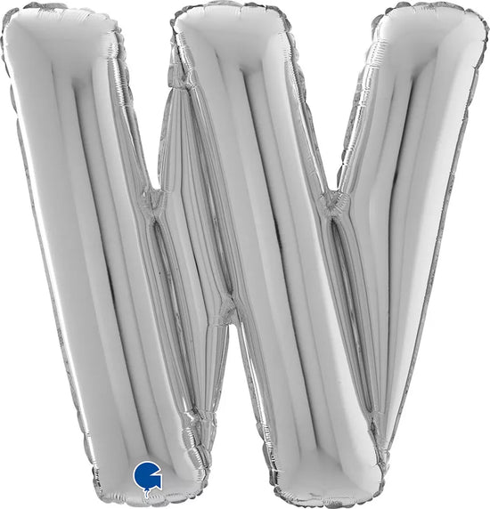 Grabo Foil Balloon Silver 26" Letter W