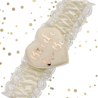 Bride To Be Cream & Rose Gold Lace Garter