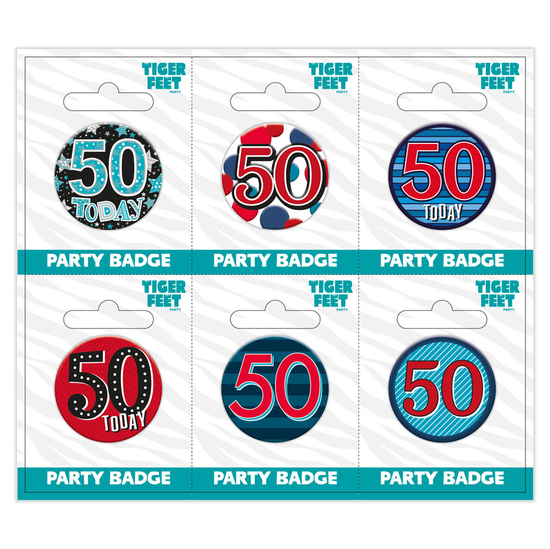 Small Badges Age 50 Male 6pk