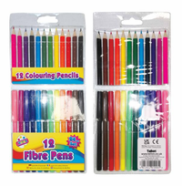 12 Fibre Pens & 12 1/2 Size Pencils