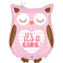 It's A Girl Owl 26" Foil Balloon