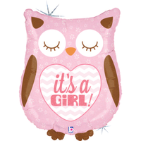 It's A Girl Owl 26" Foil Balloon