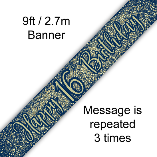 Oaktree Banner Age 16 Gold & Navy 9ft