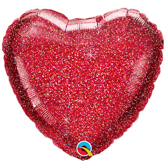 Qualatex Glittergraphic Red Heart 18" Foil (Loose)