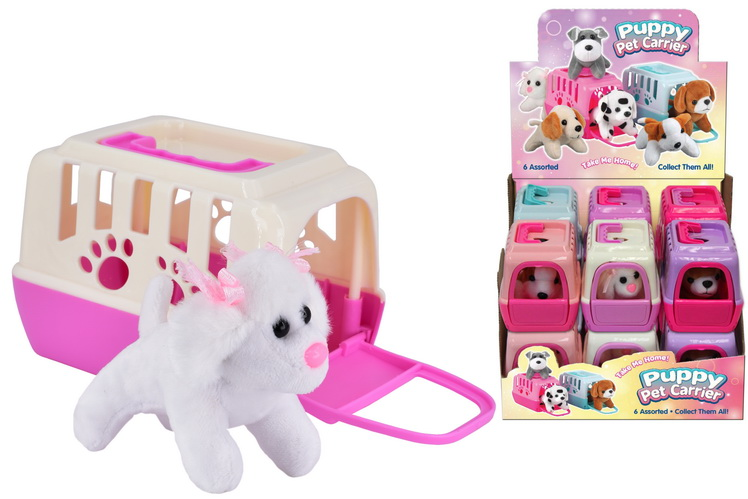 Dog Plush In Carry Case (Design May Vary)