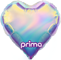 Foil Balloon 10" Heart Primadescent 6pk