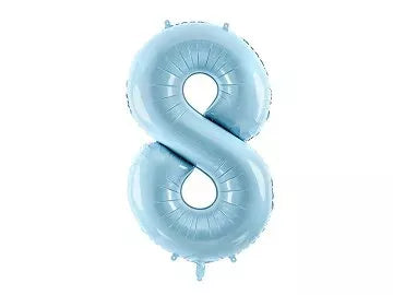 PartyDeco Foil Balloon Blue 34" Number 8