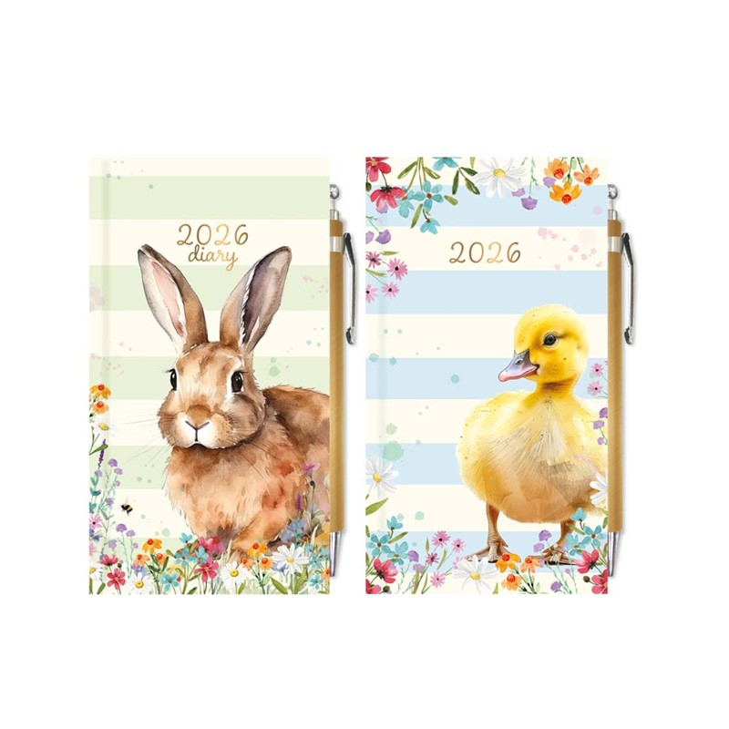 Diary Slim WTV W/Pen Animals 2027 12pk