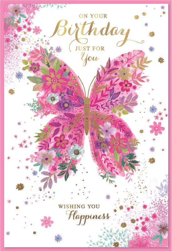 Set of six Simon Elvin C50 birthday greeting cards with colorful designs and festive messages.