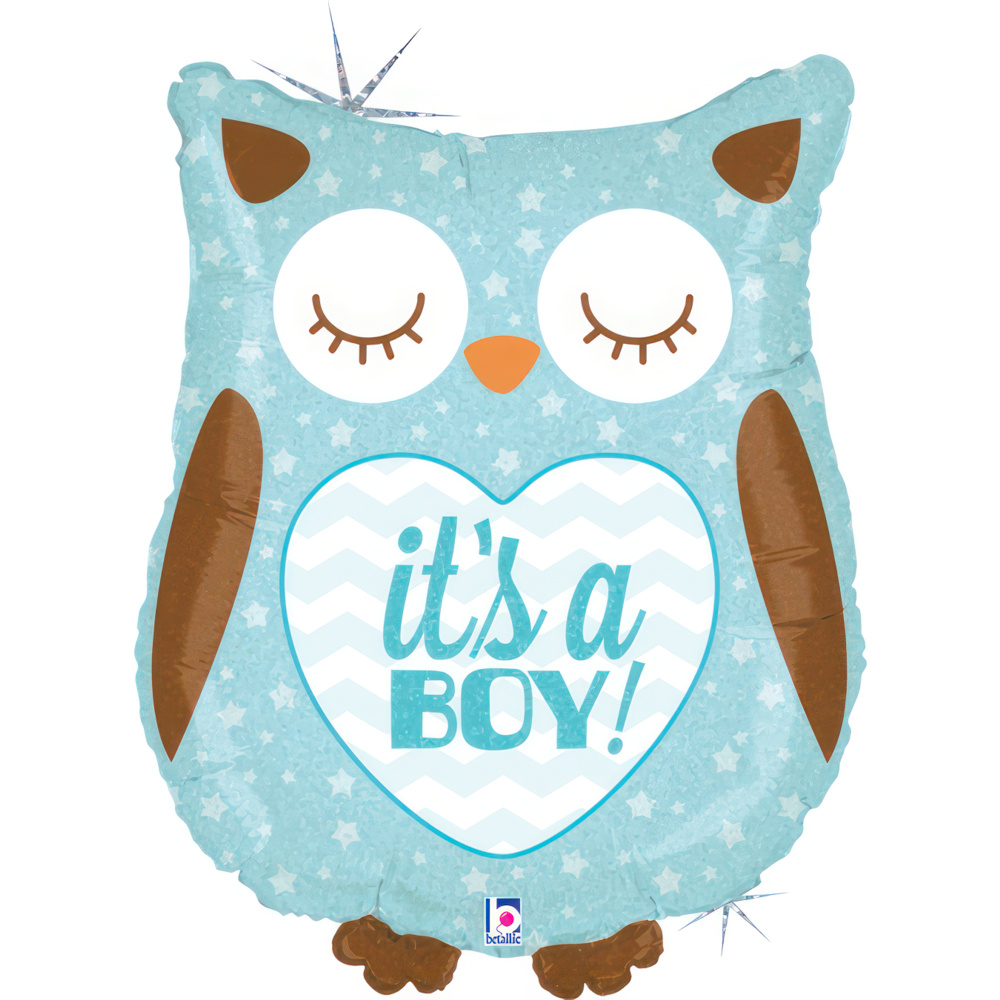 It's A Boy Owl 26" Foil Balloon