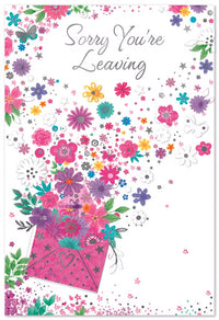 Set of six Simon Elvin C50 leaving cards featuring cheerful designs and messages, perfect for farewell occasions.