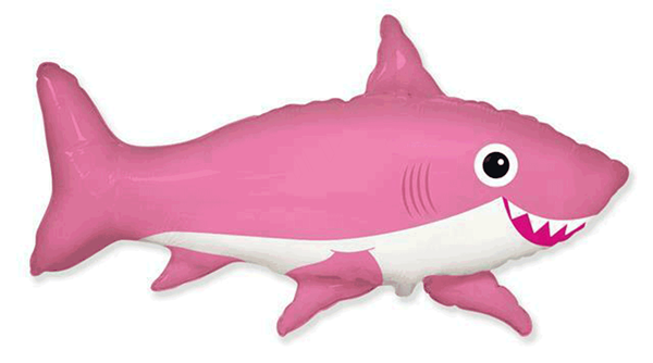 Flexmetal Foil Balloon Pink Smiling Shark 42"