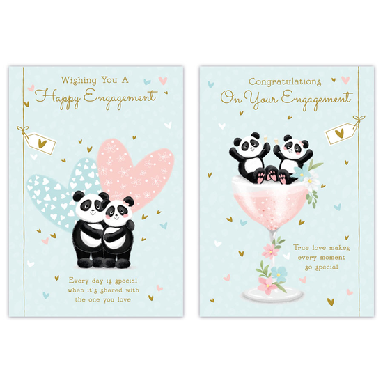 Poppyhill 12 Pack Cards C50 Engagement Cute Panda