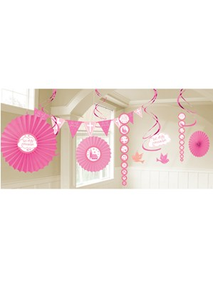 1st Holy Communion Pink Decoration Kit - 18 Piece