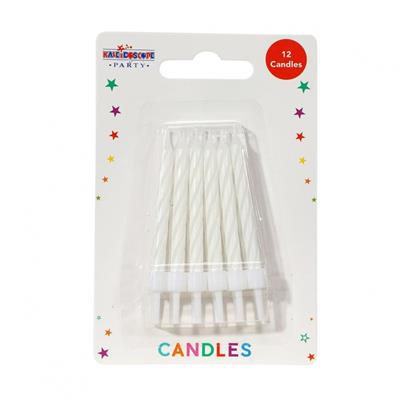 APAC 36 Pack (6x6pk) Party Candle White Stripes
