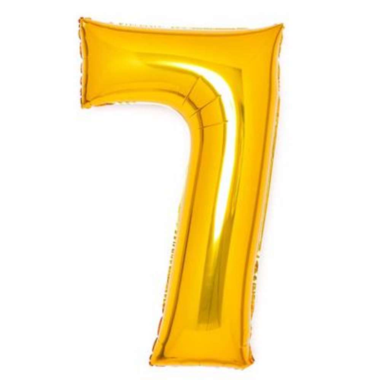Anagram Foil Balloon Gold 34" Number 7