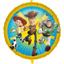 Procos Toy Story 18-inch foil balloon featuring colorful character images, shiny metallic surface, perfect for children's celebrations