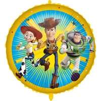 Procos Toy Story 18-inch foil balloon featuring colorful character images, shiny metallic surface, perfect for children's celebrations