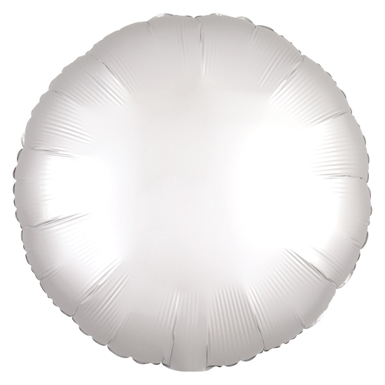 Anagram Foil Balloon Satin Luxe White Round 18"
