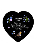 David Fischoff Memorial Slate Heart Son 20x20cm