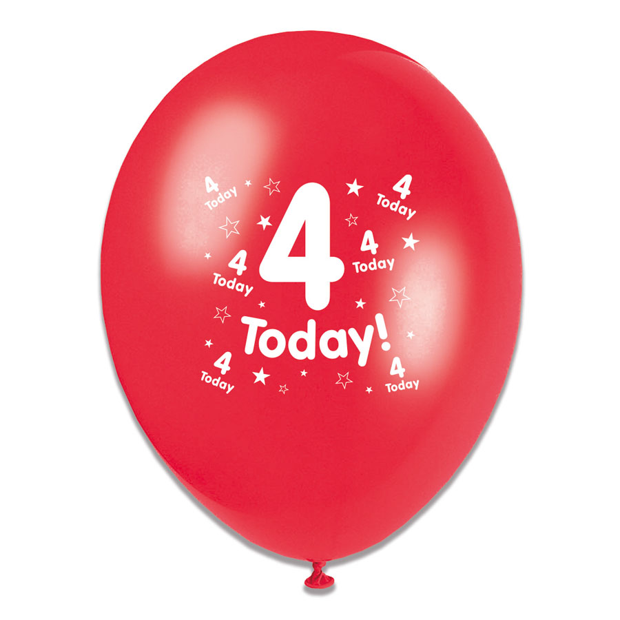 Tiger Feet Age 4 Birthday 10" Balloons 6x8pk
