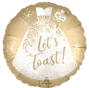 Anagram Satin Let's Toast 18" Round Foil Balloon