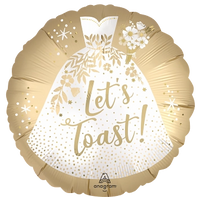 Anagram Satin Let's Toast 18" Round Foil Balloon