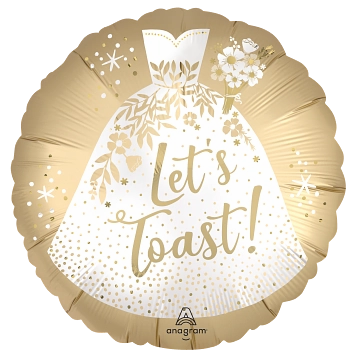 Anagram Satin Let's Toast 18" Round Foil Balloon