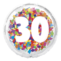 Unique Foil Balloon Bright Confetti Age 30 18"