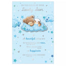 Set of six Prelude newborn boy greeting cards featuring colorful designs and cheerful messages for baby congratulations.
