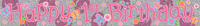 1st Birthday Silver/Pink Banner 2.6M 6pk
