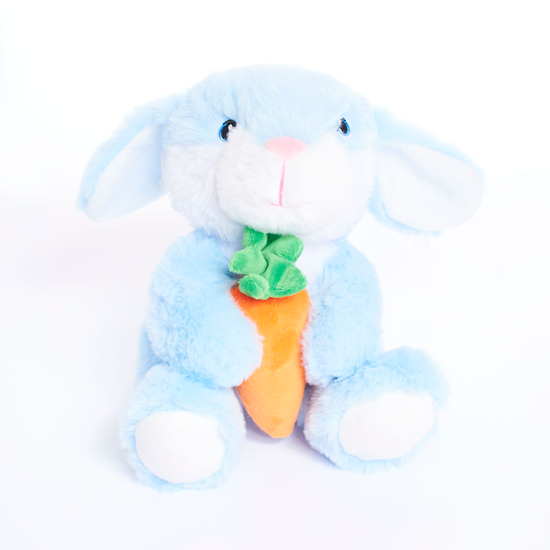 Tiger Feet Soft Toy Bunny With Carrot Blue 20cm