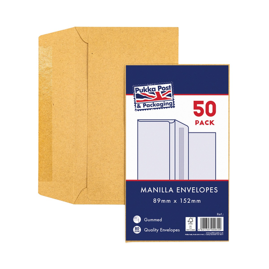 Pukka Envelopes Gummed 89x152mm 50pk