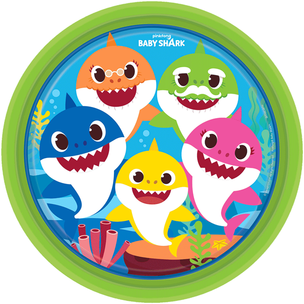 Amscan 8 Pack Plates Baby Shark 23cm