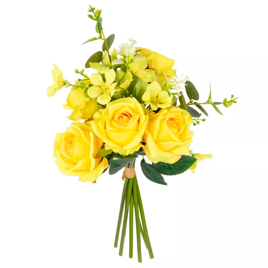 Eleganza Hand Tied Rose Bunch Yellow