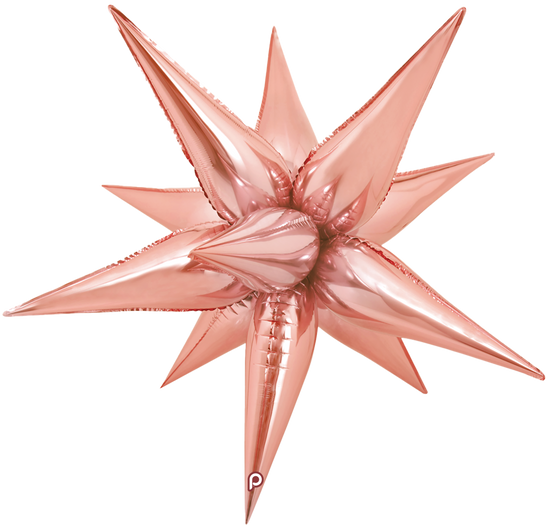Prima Foil Balloon Rose Gold Starburst 26"