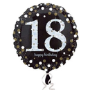 Anagram 18th Black & Gold 18" Foil Balloon