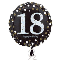 Anagram 18th Black & Gold 18" Foil Balloon