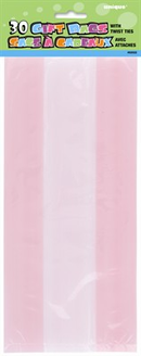 Unique Cello Sweet Bags W/Ties Psatel Pink 30pk