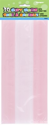 Unique Cello Sweet Bags W/Ties Psatel Pink 30pk