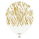 Kalisan Safari Tiger White 12" Latex Balloons 25pk