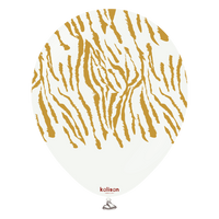 Kalisan Safari Tiger White 12" Latex Balloons 25pk