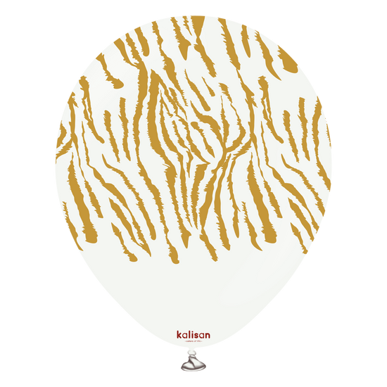 Kalisan Safari Tiger White 12" Latex Balloons 25pk