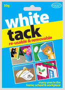 White Tack 50g by County Stationery, reusable Blu Tack and glue dots for sticking paper and lightweight items.