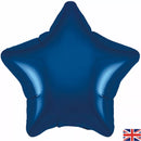 Oaktree Navy Blue Star 19-inch foil balloon with shiny metallic finish, featuring a star shape and vibrant navy blue color.