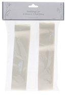 Ivory Wedding Car Ribbon & Pull Bows