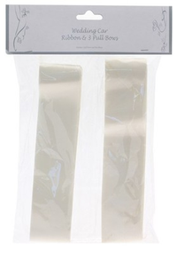 Ivory Wedding Car Ribbon & Pull Bows