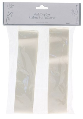 Ivory Wedding Car Ribbon & Pull Bows