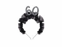 Birthday Age 60 Black Ruffle Headband 12x19.5cm