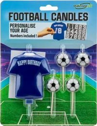 Oaktree Party Candle Football Blue 8cm